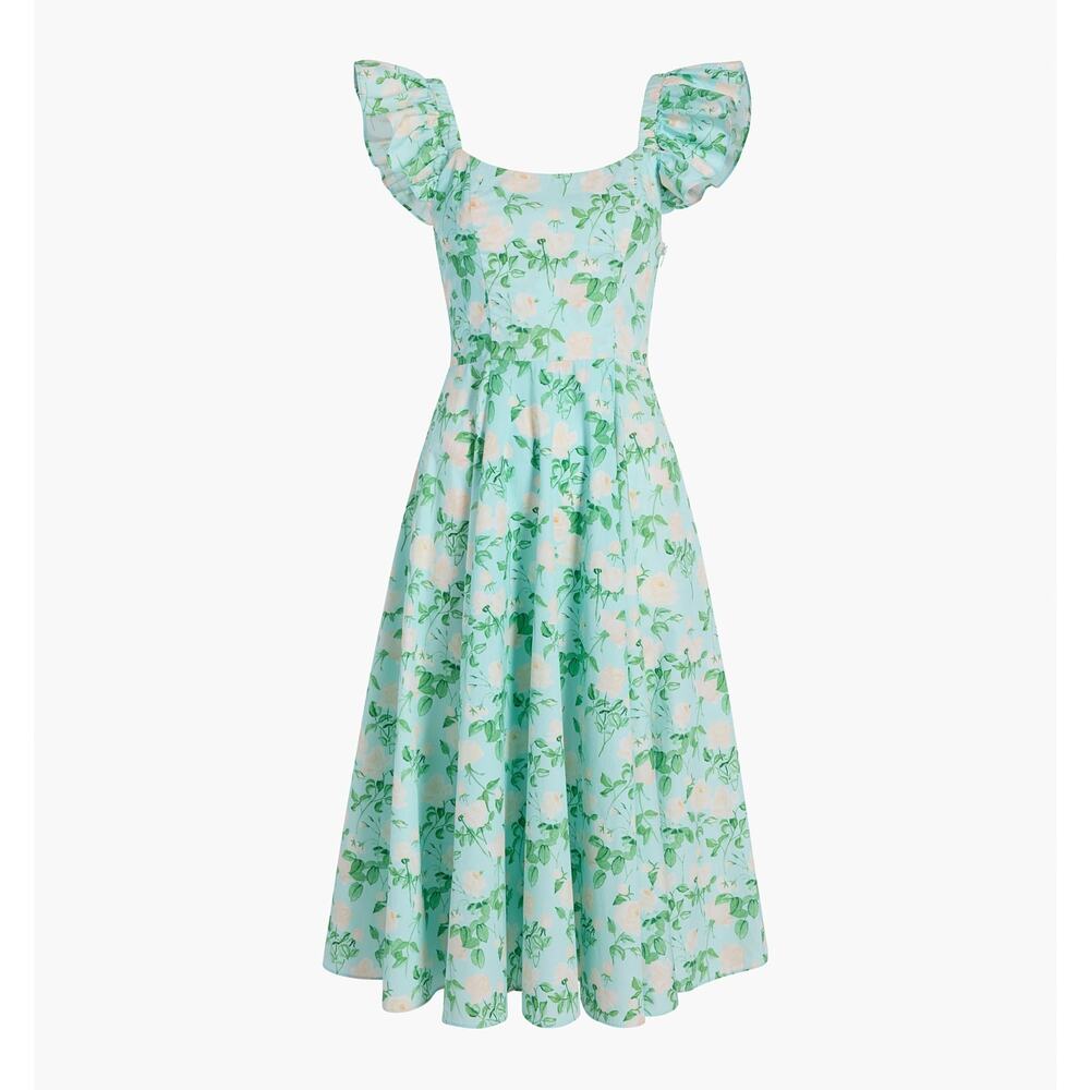 Hill House Daphne Dress Blue Roses NWT
